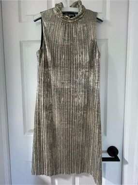 Sleeveless metallic plisse dress | worn only once